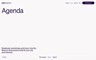 Stripe Sessions homepage website preview