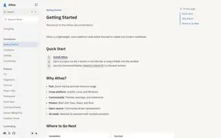 Athas homepage website preview