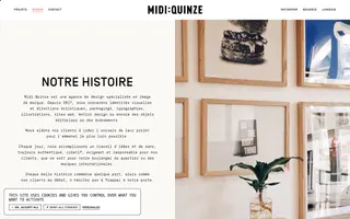 Midi:Quinze homepage website preview