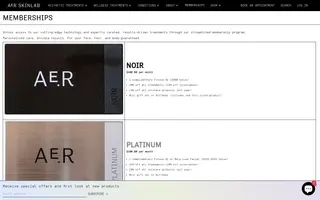 AE.R Skinlab homepage website preview