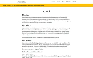 Logic Magazine homepage website preview