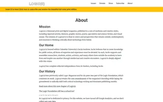 Logic Magazine homepage website preview