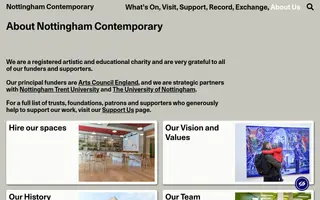 Nottingham Contemporary homepage website preview