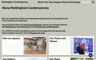 Nottingham Contemporary homepage website preview