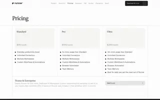 Runner homepage website preview
