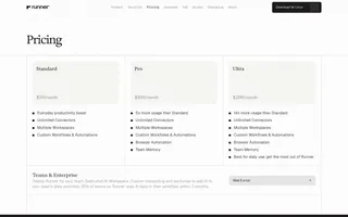 Runner homepage website preview