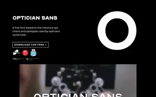 Optician Sans homepage website preview