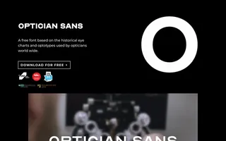 Optician Sans homepage website preview