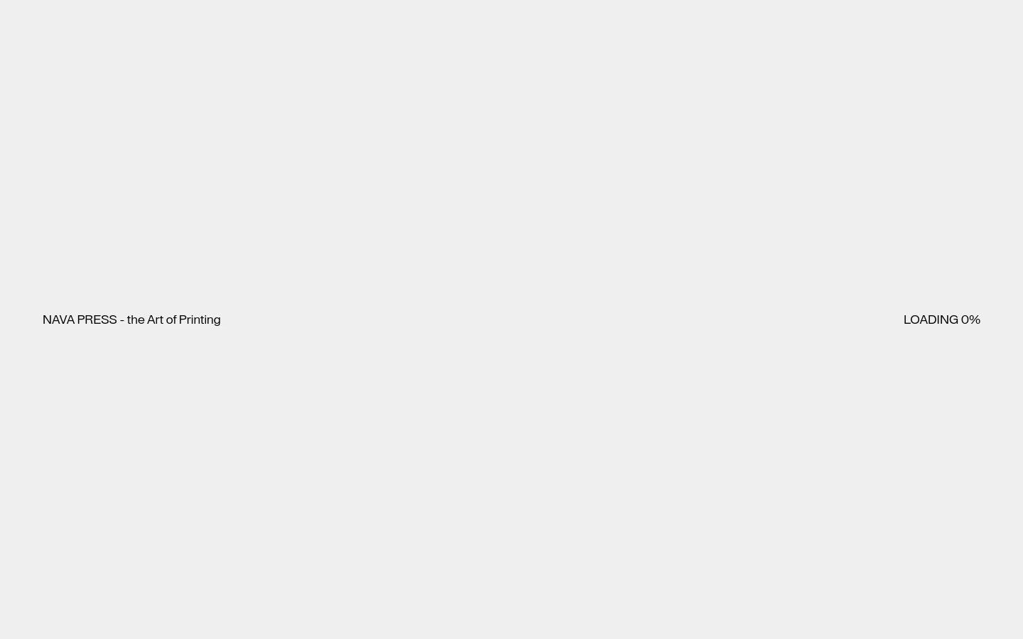 The desktop About Us page features a minimalist design with a white background and elegant black serif typography. The layout consists of centered headlines and text blocks interspersed with large, high-quality imagery showcasing luxury printing details, such as textured paper and gold finishes. The navigation is clean, emphasizing the company's heritage and prestige through ample whitespace.