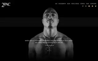 2Pac homepage website preview