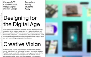 Parsons MPS Communication Design homepage website preview