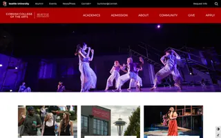 Cornish College of the Arts homepage website preview