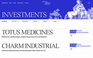 Social Impact Capital homepage website preview