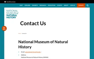 National Museum of Natural History homepage website preview