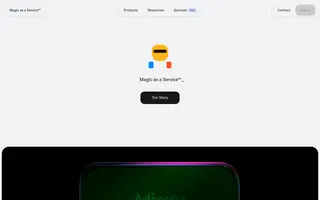 Magic as a Service homepage website preview