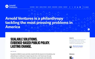 Arnold Ventures homepage website preview