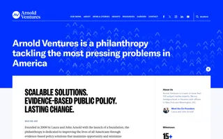 Arnold Ventures homepage website preview