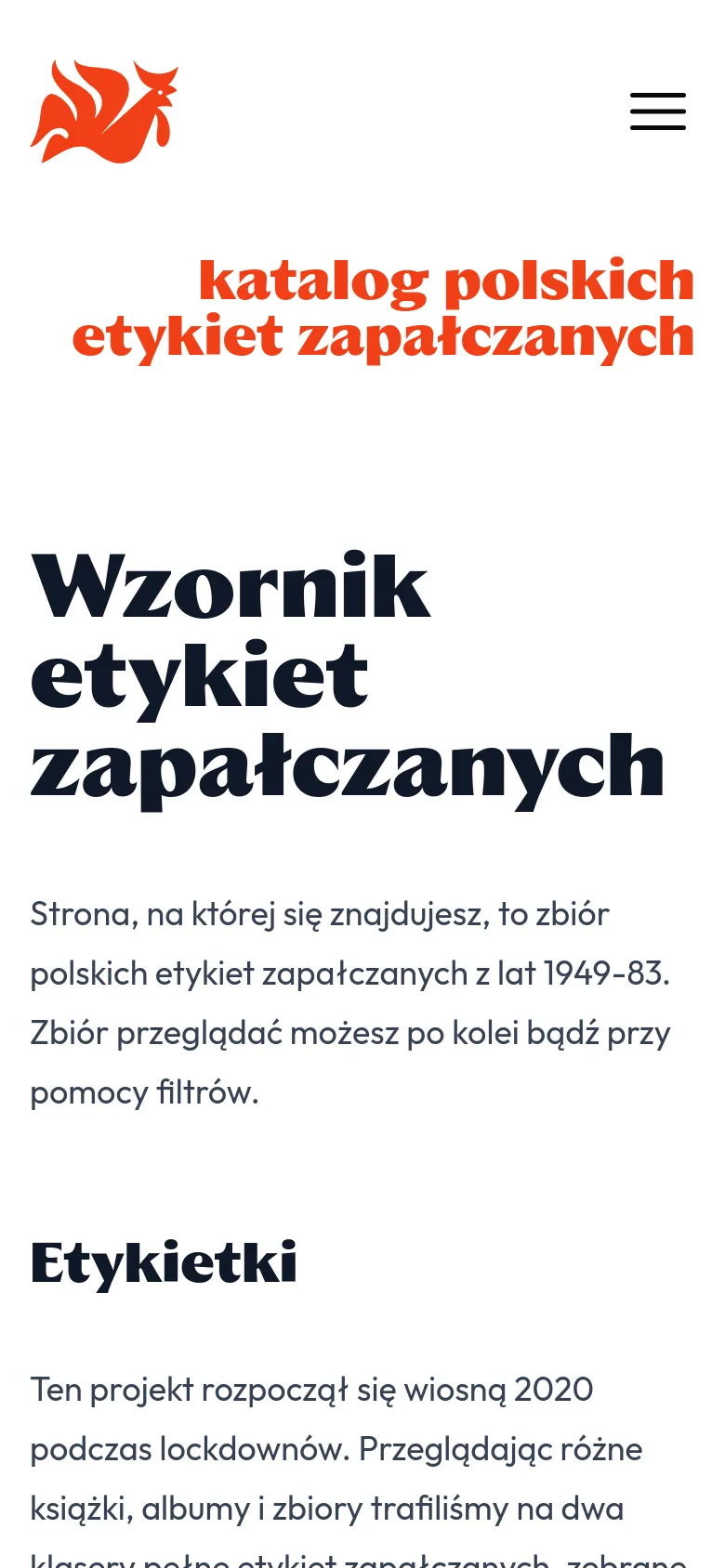 Etykietki.co About Us mobile website screenshot