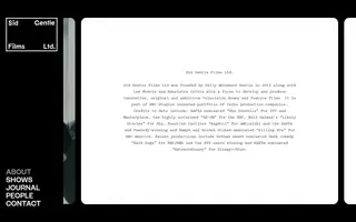 Sid Gentle homepage website preview