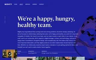 Mighty homepage website preview