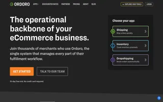 Ordoro homepage website preview