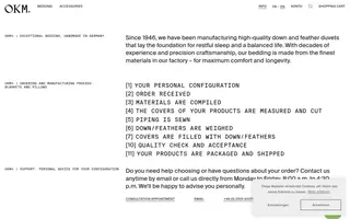 OKM homepage website preview