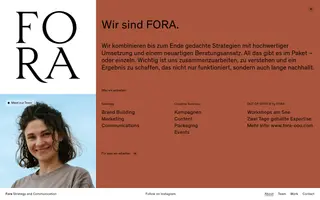Fora homepage website preview
