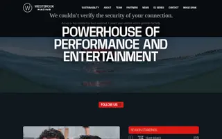 Westbrook Racing homepage website preview