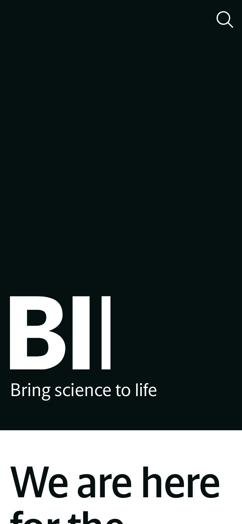 BioInnovation Institute homepage mobile website screenshot