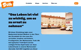 Trolli homepage website preview