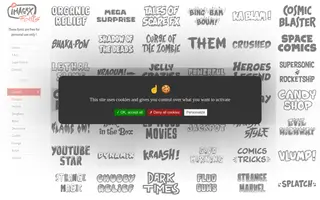 ImageX Fonts homepage website preview