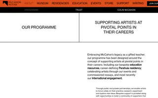 McCahon House homepage website preview