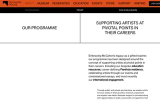 McCahon House homepage website preview