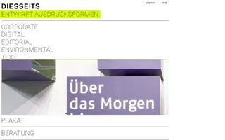 Diesseits homepage website preview