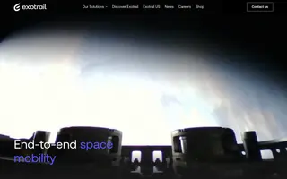 Exotrail homepage website preview