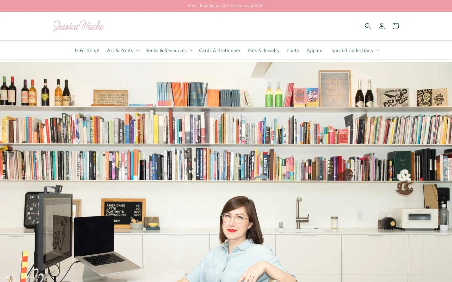 Jessica Hische About Us desktop website screenshot