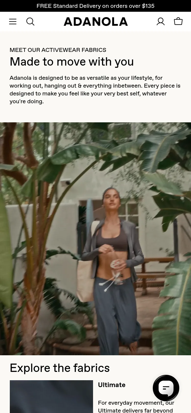 The mobile version uses a vertical layout with a condensed header and a hamburger menu. The hero image is cropped to a portrait orientation, focusing on the woman in the center, and the text is stacked vertically above the image to ensure readability on a smaller screen.