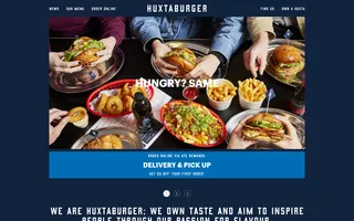 Huxtaburger homepage website preview