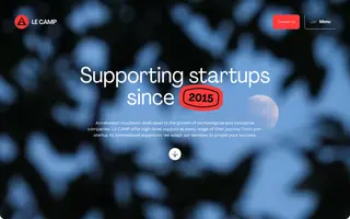 Le Camp homepage website preview