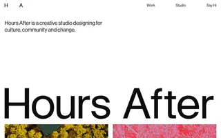 Hours After homepage website preview