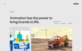 Franc homepage website preview