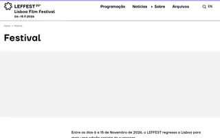 LEFFEST homepage website preview
