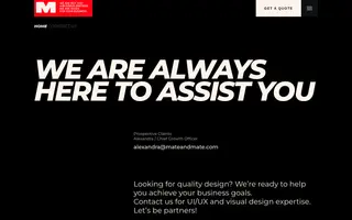 Mate and Mate homepage website preview