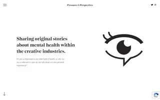 Pressures & Perspectives homepage website preview