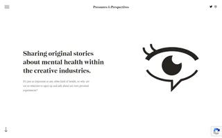 Pressures & Perspectives homepage website preview