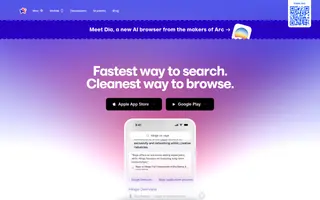 Arc Search homepage website preview