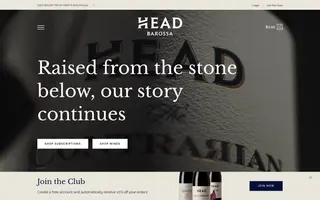Head Wines homepage website preview