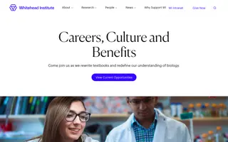 Whitehead Institute homepage website preview
