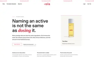 Isla homepage website preview