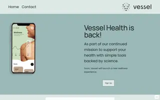 Vessel Health homepage website preview